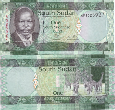 Sudan Sudanul de Sud 1 Pound 2011 UNC foto