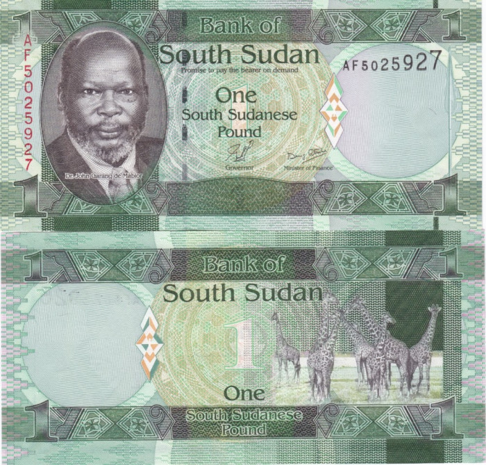 Sudan Sudanul de Sud 1 Pound 2011 UNC