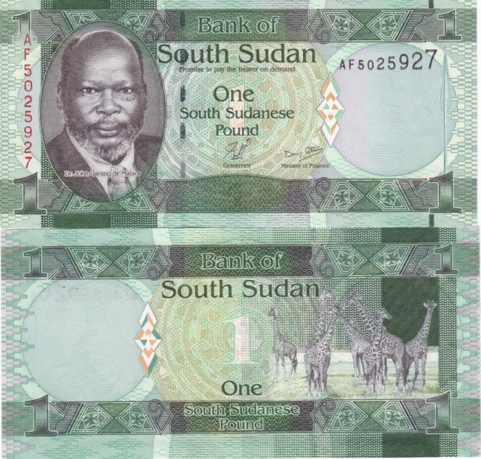 Sudan Sudanul de Sud 1 Pound 2011 UNC