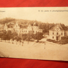 Ilustrata Brasov -Posta ,circulat 1916 , cenzura Militara Ed. Vasuti Levelez