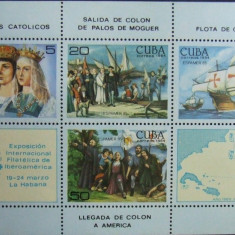 CUBA - COLUMB SI CORABII, 1984, 1 M/SH, NEOB . - CU 22