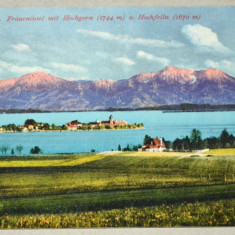 CP - Carte postala veche - Fraueninsel im Chiemsee mit Hochfelln und Hochgern