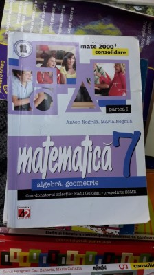 MATEMATICA CLASA A VII A - ALGEBRA GEOMETRIE . NEGRILA foto