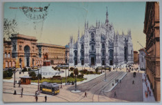 Carte postala veche Italia - Postkarte - Tramvai, Milano, Piazza del Duomo foto