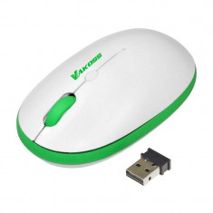 Mouse Optical Wireless Vakoss TM-652WE Alb Verde foto