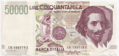 ITALIA 50000 LIRE 1992 AUNC foto