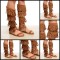 SANDALE ROMANE DAMA CIZME GLADIATOR VARA CAMEL 7 CURELUSE FRANJURI FERMOAR SPATE