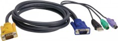 Cablu KVM switch VGA tata la VGA tata + USB + 2 x PS2 foto