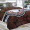 SET LENJERIE LUX PAT DUBLU 6 PIESE HOME COLLECTION NEGRU GRI ROSU SATIN