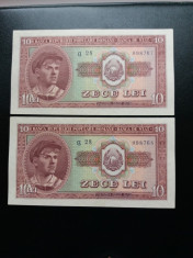 bancnote romanesti 10lei 1952 unc serii consecutive foto