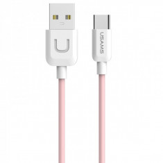 Cablu de date USB - USB Type-C Usams U Turn SJ099 Roz Blister Original foto