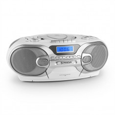 Auna RCD 230, Radio CD portabil stereo, USB, SD, MP3, caseta, FM / AM, alb foto