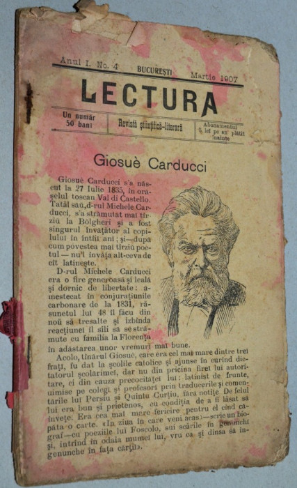 Revista stiintifica-literara, Lectura, 1907 - reclame antebelice