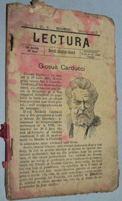 Revista stiintifica-literara, Lectura, 1907 - reclame antebelice