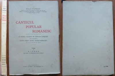 Vulpescu , Cantecul popular romanesc , O nunta pagana la Lupsani , 1930 , ed. 1 foto