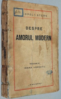 DESPRE AMORUL MODERN - Leopold Stern, interbelica foto