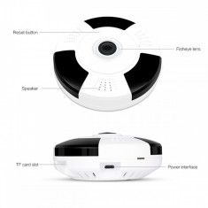 Camera Supraveghere IP panoramica wireless WIFI 360 grade inregistrare pe card foto