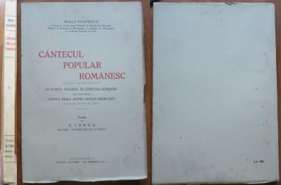 Vulpescu, Cantecul popular romanesc, O nunta pagana la Lupsani, 1930, editia 1 foto