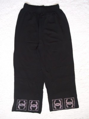 COLANTI PANTALONI TREI SFERTURI NEGRI SPORT CASUAL ACCESORII METALICE foto