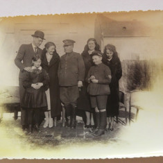 Fotografie veche, 1934, militar / capitan armata cu familie