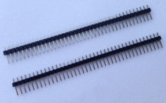 Bareta pini 2.54mm tata / 1x40 pin header male Arduino foto