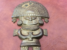 Statueta de perete din bronz - Tumi cutit incas de sacrificiu / Peru !!! foto