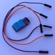 Modul DHT11 (bec rosu) + (3 fire) Senzor temperatura umiditate Arduino (d.485) foto