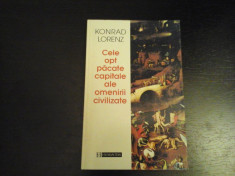 Cele opt pacate capitale ale omenirii civilizate-K. Lorenz, Humanitas,1996,125 p foto