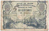 FRANTA VILLE DE ROUEN 50 CENTIMES U CU STAMPILA 1920
