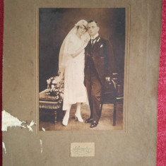 Fotografie veche, inceput sec. XX, atelier Szenetra, Temesvar, portret familie