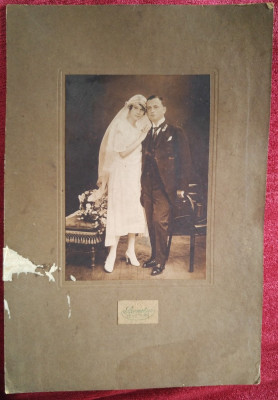 Fotografie veche, inceput sec. XX, atelier Szenetra, Temesvar, portret familie foto