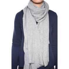 Esarfa Dama Only Stuscarlet Woven Wool Scarf Light Grey Melange foto