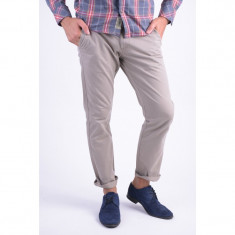 Pantaloni Bumbac Selected Three Paris Chino Bej Gri foto