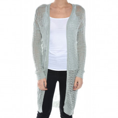 Cardigan Lung Dama Rumi Long Open Gray Mist foto