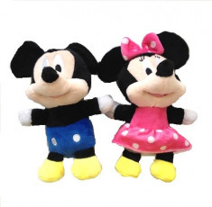 Set Mickey si Minnie plus 18cm albastru cu roz foto