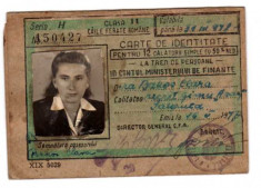 CFR 1948 CLASA II 50% RED CARTE DE IDENTITATE IN CONTUL MINISTERULUI DE FINANTE foto