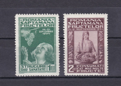 1934 - Expozitia fructelor - LP 109 - serie completa - MNH foto