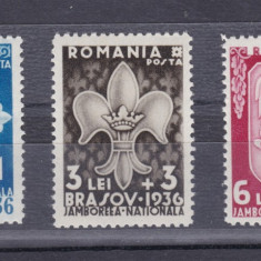 1936 - Jamboreea Nationala Brasov - LP 115 - serie completa - MNH
