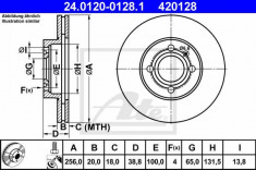 Disc frana fata VW Caddy 2 II fabricat in perioada 11.1995 - 01.2004 ATE cod 199- 24.0120-0128.1 foto