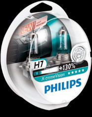 Set 2 becuri Philips H7 X-tremeVision Plus (+130% lumina) 12V 55W cod 12972XV+S2 foto