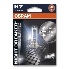 Bec Osram H7 Night Breaker Unlimited (+110 lumina) 12V 55W cod 64210NBU-01B foto