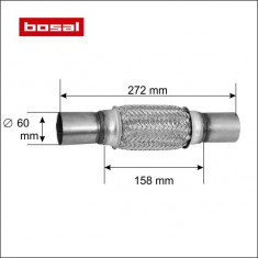 Racord tub flexibil toba esapament 60 x 272 mm BOSAL cod 265-629 foto