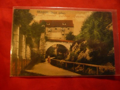 Ilustrata Brasov - Dupa Ziduri 1918 , color foto