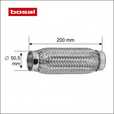 Racord tub flexibil toba esapament 50,5 x 200 mm BOSAL cod 265-579 foto
