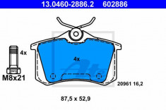 Set placute frana spate Audi TT fabricat in perioada 10.1998 - 06.2006 ATE cod 13.0460- 2886.2 foto