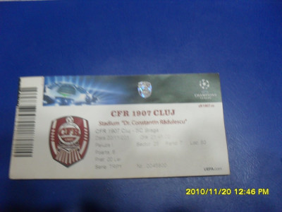 Bilet CFR Cluj - SC Braga foto