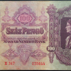 Bancnota istorica 100 PENGO - UNGARIA, anul 1930 * cod 733 = stare excelenta!