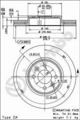 Disc frana fata ventilat Renault Clio 2 II fabricat incepand cu 09.1998 BREMBO cod 198- 09.8137.24 foto