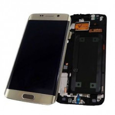 Display cu touchscreen Sam Galaxy S6 edge G925 Gold cu Rama Orig foto