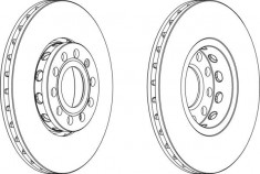 Disc frana fata ventilat Audi A6 (C4) fabricat in perioada 06.1994 - 10.1997 FERODO cod 600- DDF1706 foto